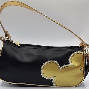 Disney Store Black and Gold with Rhinestones Small Handled Purse